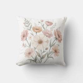 Cojín Decorativo Suave Bouquet de Anémonas Aquarela Suavidad