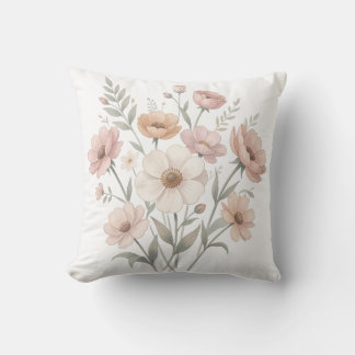 Cojín Decorativo Suave Bouquet de Anémonas Aquarela Suavidad