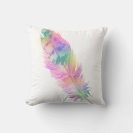 Cojín decorativo suave de plumas de pastel arcoiri