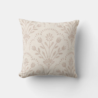 Cojín Decorativo Suave estampado de flores en tonos taupe y beige c