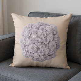 Cojín Decorativo Suave Floral Lavanda y Gris Claro