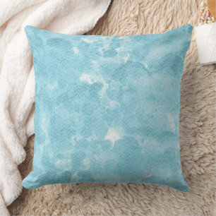 Cojín Decorativo Suave lavado de acuarela azul cielo luz