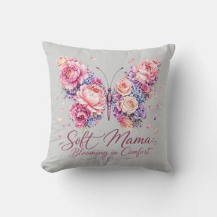 Cojín Decorativo Suave Mamá Floreciendo en Comodidad