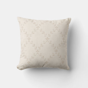 Cojín Decorativo Suave Patrón de Enrejado Floral Boho Beige