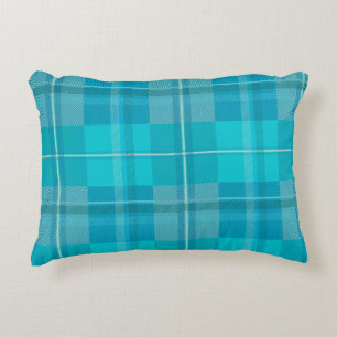 Cojín Decorativo Suave Plaid Estético de Aqua Teal Verde