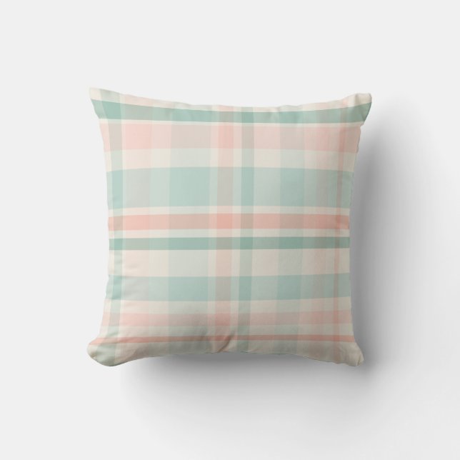Cojín Decorativo Suave Plaid Pastel uno (Anverso)