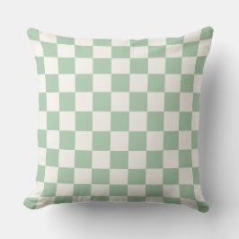 Cojín Decorativo Suave Verde Salvia Buffalo Check Farmhouse