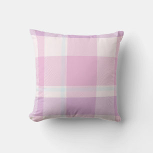 Cojín Decorativo Suave y elegante patrón de cuadros rosa pastel