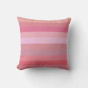 Cojín Decorativo Suaves rayas horizontales en rosa suave y coral