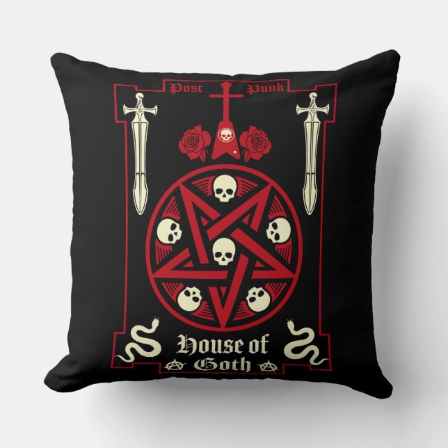 Cojín Decorativo Subcultura gótica post Punk (Anverso)