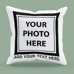 Cojín Decorativo Subir imagen foto y agregar texto – Personalizar