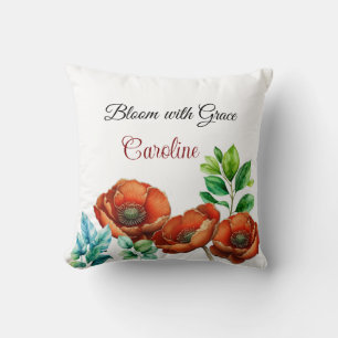 Cojín Decorativo Sublime acuarela Red Poppies Feliz Jubilación