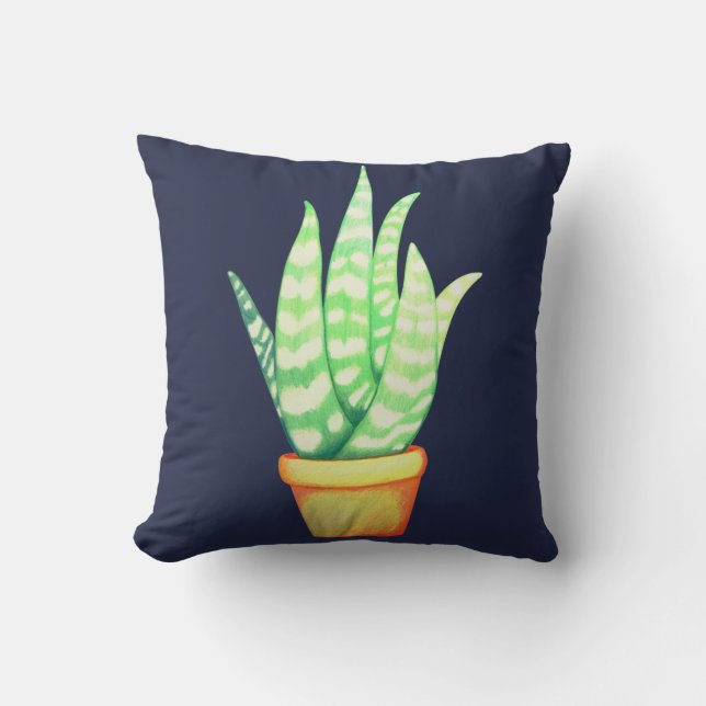 Cojín Decorativo Suculenta planta de serpiente en una olla de Naran (Anverso)