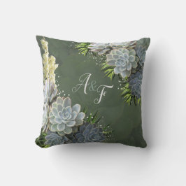 Cojín Decorativo Suculentas tonalidades de azul pálido y regalo Bod