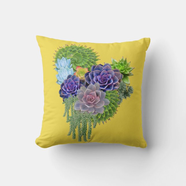 Cojín Decorativo Suculento-boda-aficionado al ramo (Anverso)