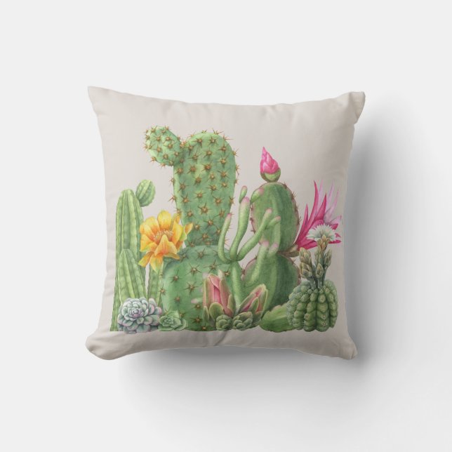 Cojín Decorativo Suculento Cactus garden Desert Throw Pi (Anverso)