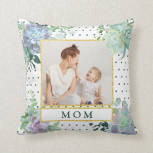 Cojín Decorativo Suculento Tema Mamá Foto Pillow