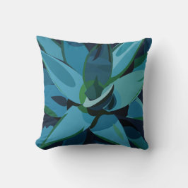 Cojín Decorativo Suculentos Cactus Agave Azul