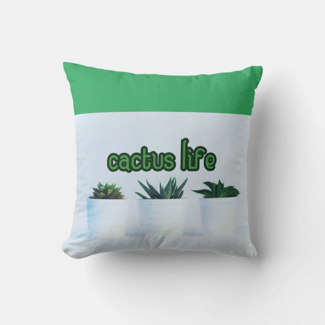 Cojín Decorativo Suculentos Cactus Life (Anverso)
