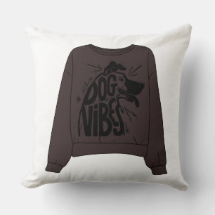 Cojín Decorativo Sudadera marrón vintage de vibraciones de perro Ve