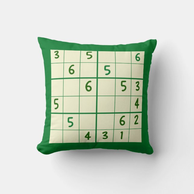 Cojín decorativo Sudoku Puzzle 6x6 (Anverso)