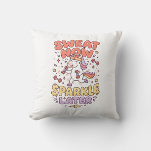 Cojín Decorativo Sudor de Unicornio Ahora Brilla Más Tarde Imprimir