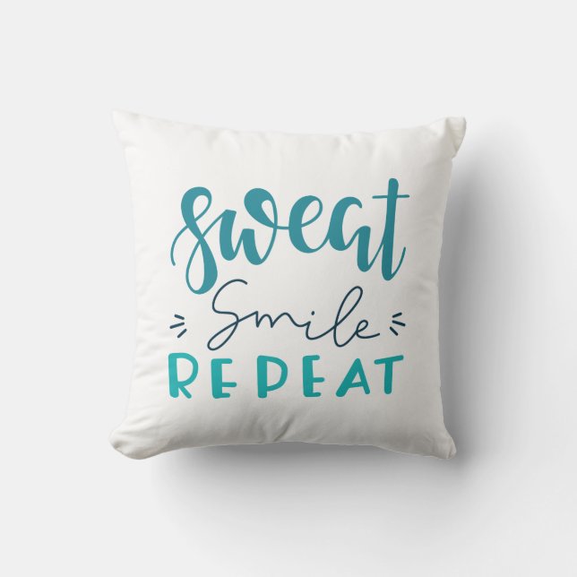 Cojín Decorativo Sudor Sonrisa Repetir (Anverso)