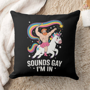 Cojín Decorativo Suena Gay Estoy En Hombre Que Lleva Falda Unicorni