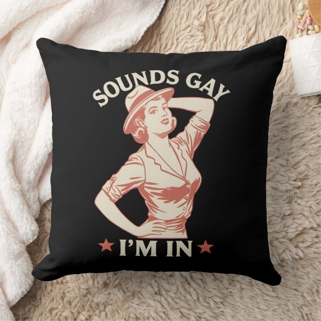 Cojín Decorativo Suena gay, estoy en Lesbian Cowgirl Howdy LGBTQ (Manta)