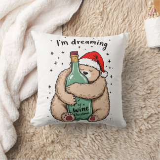 Cojín Decorativo Sueño con una Navidad de vino