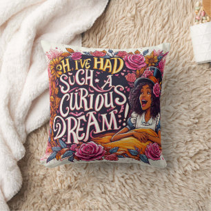 Cojín Decorativo Sueño Curioso Alice Wonderland Negro