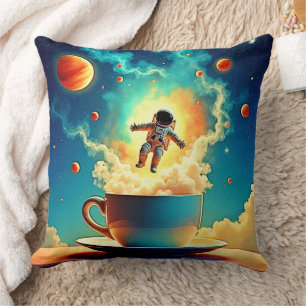 Cojín Decorativo Sueño de café astronauta