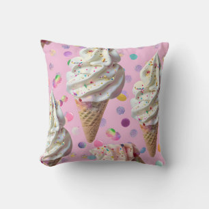 Cojín Decorativo Sueño de Helado Pastel Caprichoso Personalizado