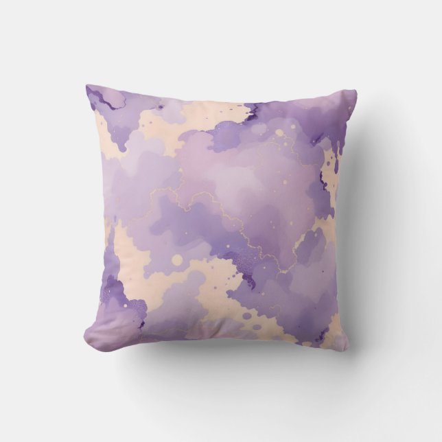Cojín Decorativo Sueño de lavanda: Patrón de nubes acuáticas abstra (Anverso)