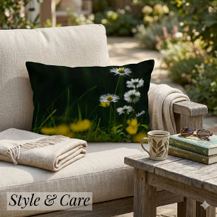 Cojín Decorativo Sueño de margarita: Hermosa naturaleza floral