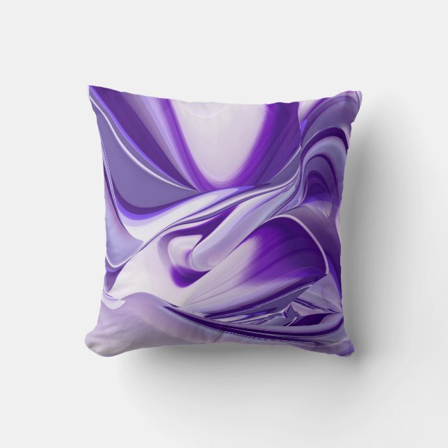 Cojín Decorativo Sueño de nieve púrpura, arte de arcoiris abstracto (Anverso)
