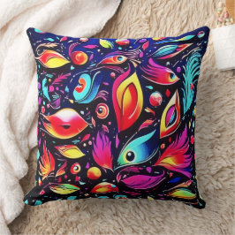 Cojín Decorativo Sueño de Pluma Psicodélica