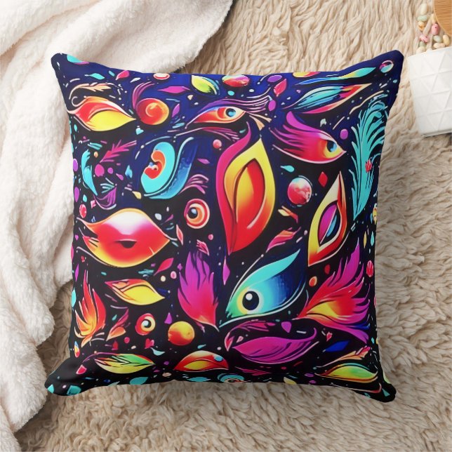 Cojín Decorativo Sueño de Pluma Psicodélica (Manta)