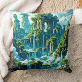 Cojín Decorativo Sueño del reino de los árboles de cascada