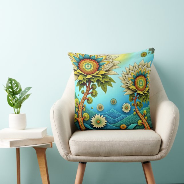 Cojín Decorativo Sueño floral de Zentangle (Silla)