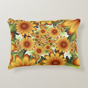Cojín Decorativo Sueño floral, flores abstractas modernas arte frac