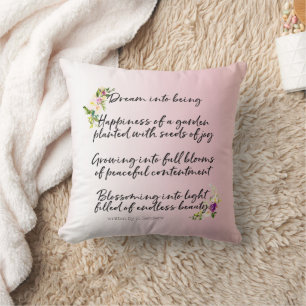 Cojín Decorativo Sueño Floral Rosa Rubor Poema (escrito por mí)