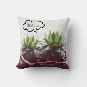 Cojín Decorativo Sueño Gran Frase Suculento Aeonium