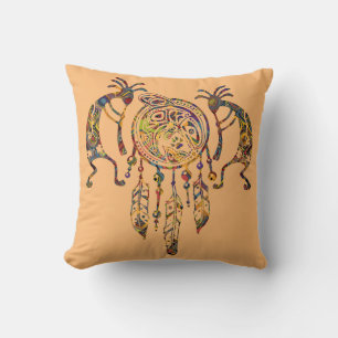 Cojín Decorativo Sueño nativo americano de ballena Kokopelli 2