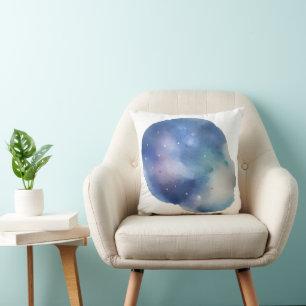 Cojín Decorativo Sueños celestes: Una exploración acuarela