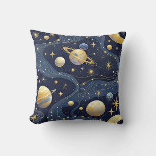 Cojín Decorativo Sueños Celestiales – Patrón Cósmico Abstracto Sin