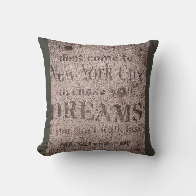 Cojín decorativo "Sueños de acera" (Anverso)