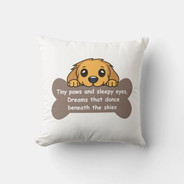 Cojín Decorativo Sueños de Cachorro (Anverso)