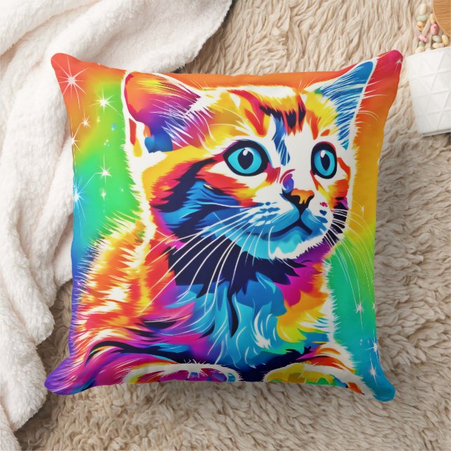 Cojín Decorativo Sueños de gatitos arcoiris (Manta)