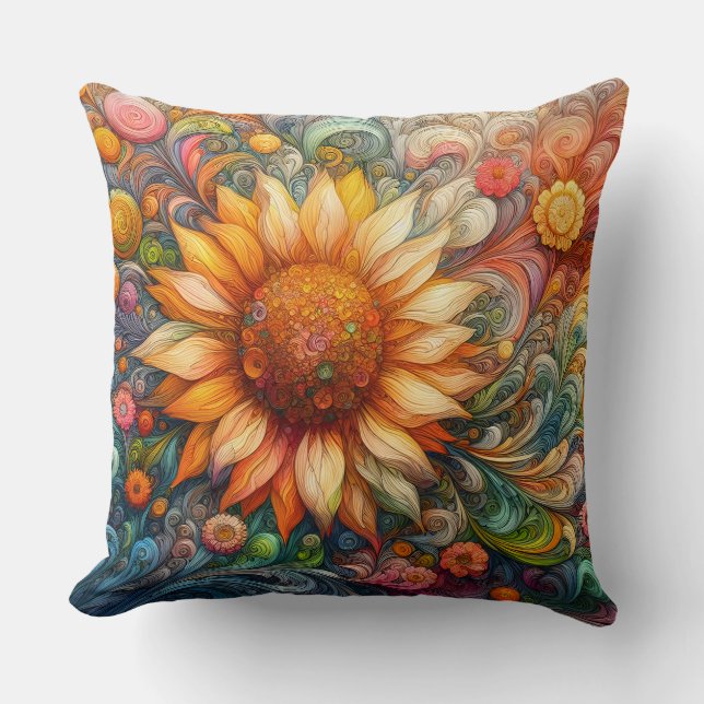 Cojín Decorativo Sueños de girasol (Anverso)